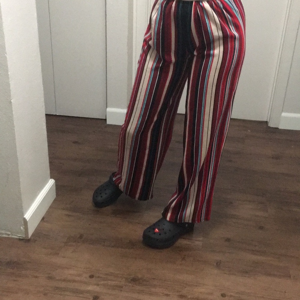 polyesters spandex wide leg pants